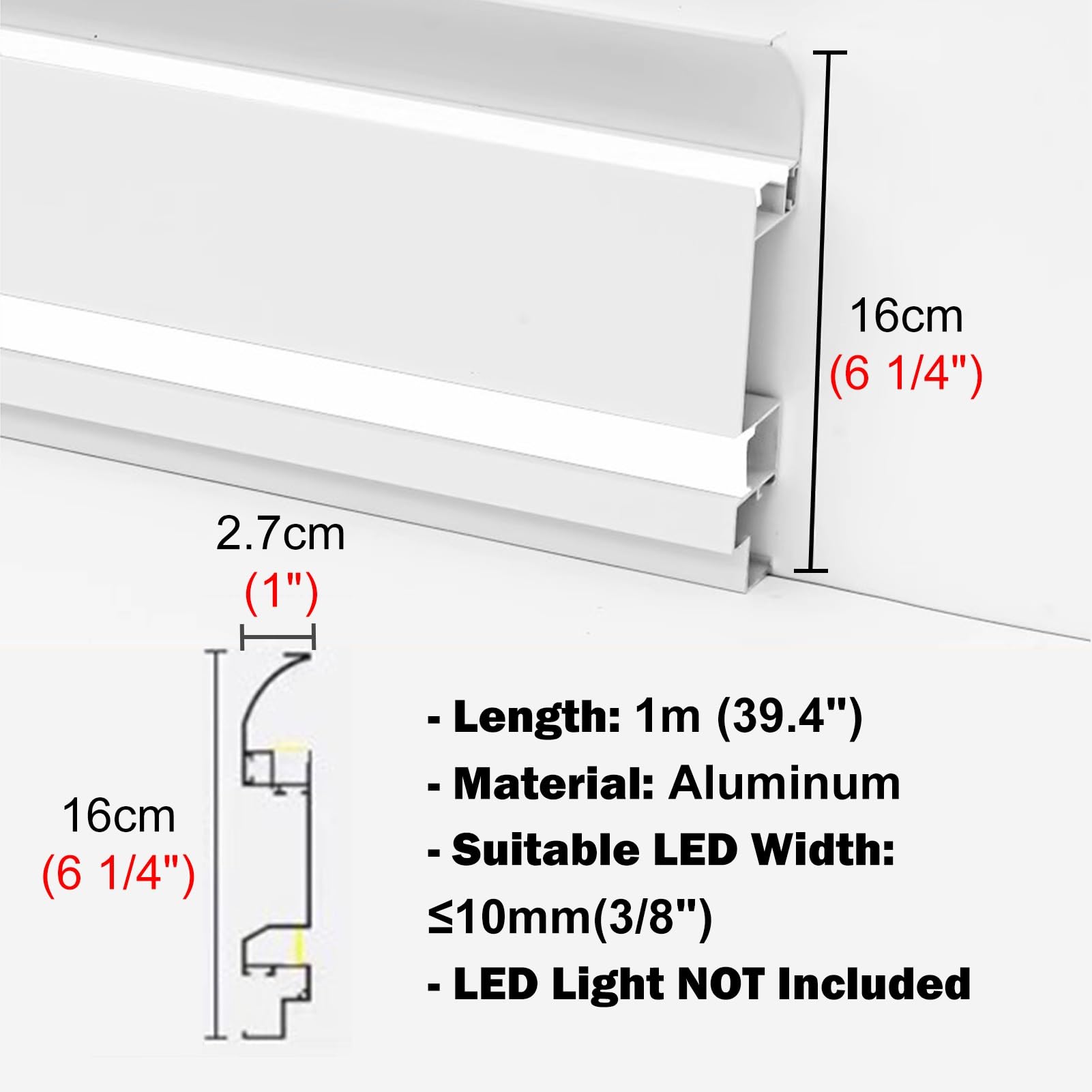 Listwa wieńca dekoracyjna LED – profil aluminiowy do oświetlenia pośredniego 4 m, do teatru i salonu, elegancka listwa sufitowa do sypialni i wystroju domu