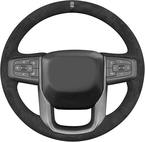 Vista 9 de MEWANT Funda para Volante para GMC Sierra 1500 / Sierra 1500 Limited/Sierra 2500 / Sierra 3500/ Yukon (XL) Envoltura de Volante Cosida a Mano Cuero