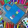 Super Z Outlet Assorted Colorful Solid Blank Fabric Tote Party Gift Bags Rainbow with Handles for Birthday Favors, Snacks, Decoration, Arts & Crafts, Event Supplies (12 Pack)(8" Inches) #1