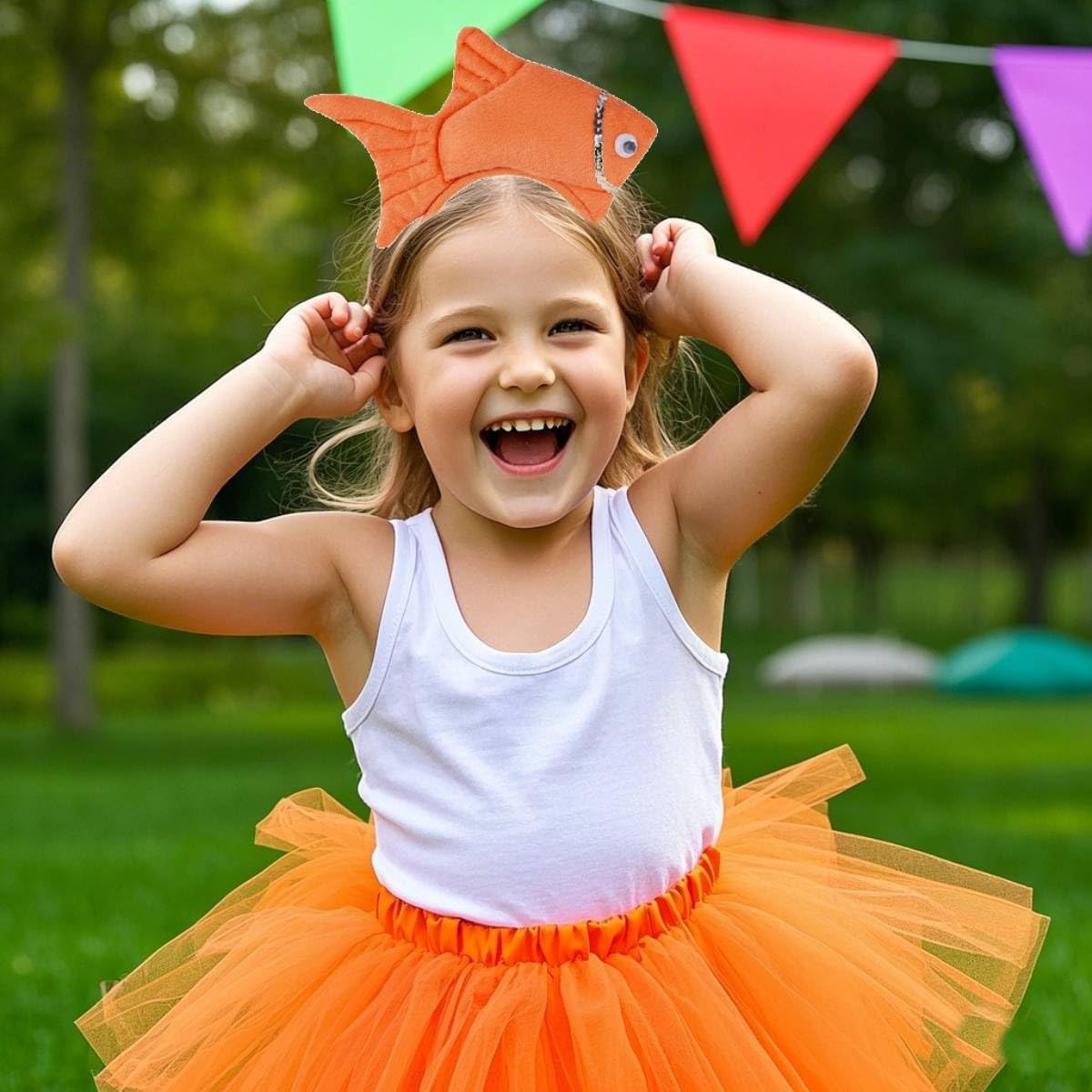 Adorable Kids Fish Costume Headband and Tutu 2pcs Set for Halloween Animal Dress Up Accessories - Image 8