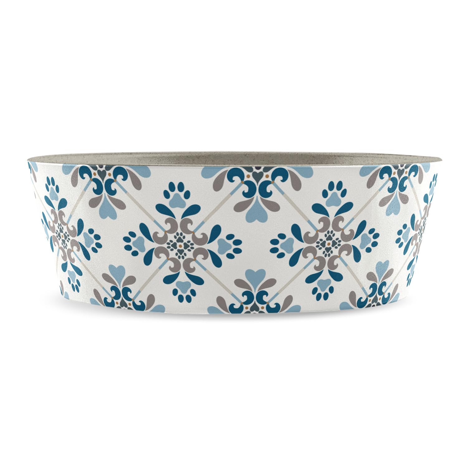 TarHong Pawsitano Tile Pet Bowl, Made with Majority Plant Based Materials, Large, 5 Cup Capacity