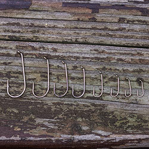 Goture 50Pcs Fly Fishing Hooks Dry Fly Tying Hook High Carbon Steel Straight Shank Fishing Tying Jig Hook With Barbed For Nymph, Mosquito, Ant Hook Size 8#-22# #TOP7