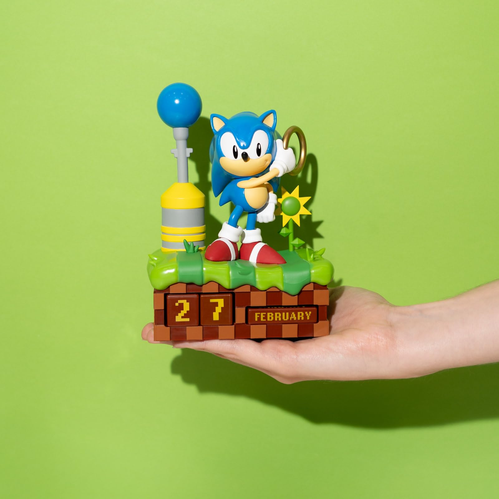 Calendario Perpetuo Sonic 3D - Juguete Sonic : Figura para Decoracion Habitacion Gamer │ Calendario sobremesa para niños y adultos - Regalo para Fans (8,6x19 cm)