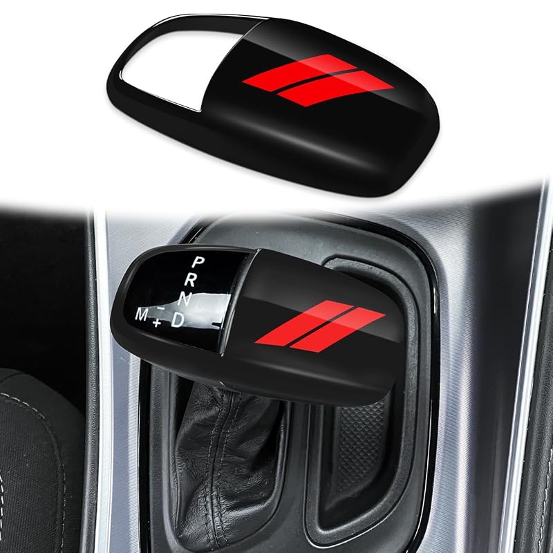 Capa de acabamento para manopla de câmbio auovo em ABS preto e vermelho para Dodge Charger, Challenger e Durango