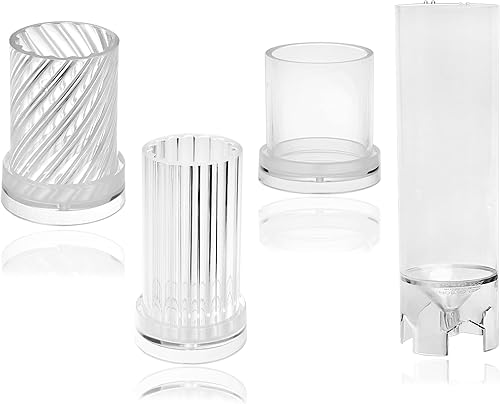 Miniatura 3 de MILIVIXAY 4 moldes de plástico para velas – incluyendo molde de pilar, molde de cilindro, molde de cilindro en forma de espiral y molde de costilla