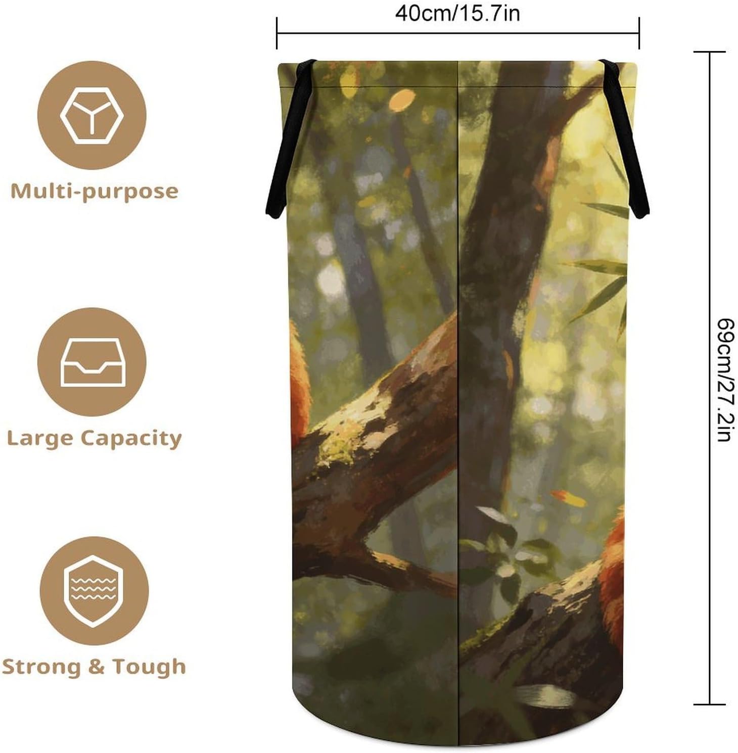 Animal Collection Laundry Hamper 86L Waterproof Collapsible Clothes Basket with Double Handles Freestanding Foldable Laundry Basket Large Clothes Hamper for Bathroom