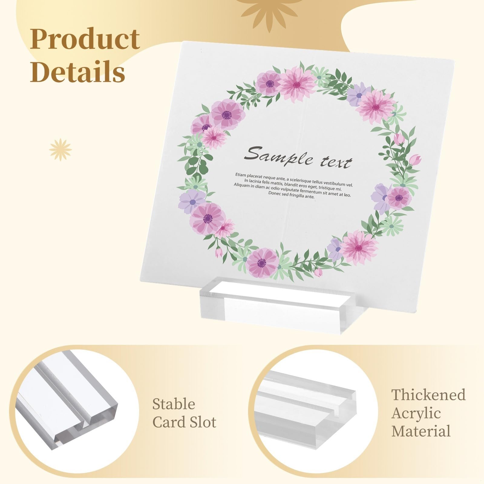 20 soportes acrílicos para tarjetas, menú transparente y soportes para letreros con ranura, soportes de exhibición de números de mesa para bodas, banquetes y eventos de oficina