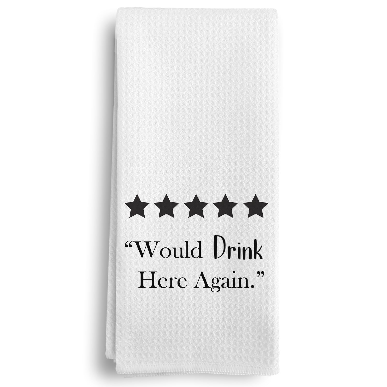 Would Drink Here Again - Toallas de cocina decorativas para el hogar, carrito de bar, toallas de cocina para vino, toallas de cocina divertidas, paños de cocina para cocina, 16 x 24 pulgadas