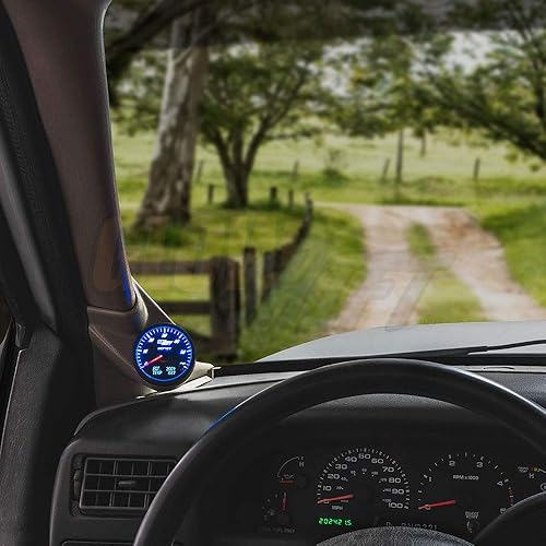 Miniatura 2 de GlowShift Paquete de medidor diésel 3 en 1 compatible con Ford Super Duty F-250 F-350 7.3L Power Stroke 1999-78.819 – 2.362 in Negro Analógico 60