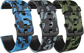FitTurn 3 Pack Camouflage Bands Compatible for KOSPET Tank M1/M1 Pro Smart Watch Replacement Wrist Strap for AMAZTIM C20/C20 Pro Smartwatch Soft Silicone Sport Camouflage Watchband for Men
