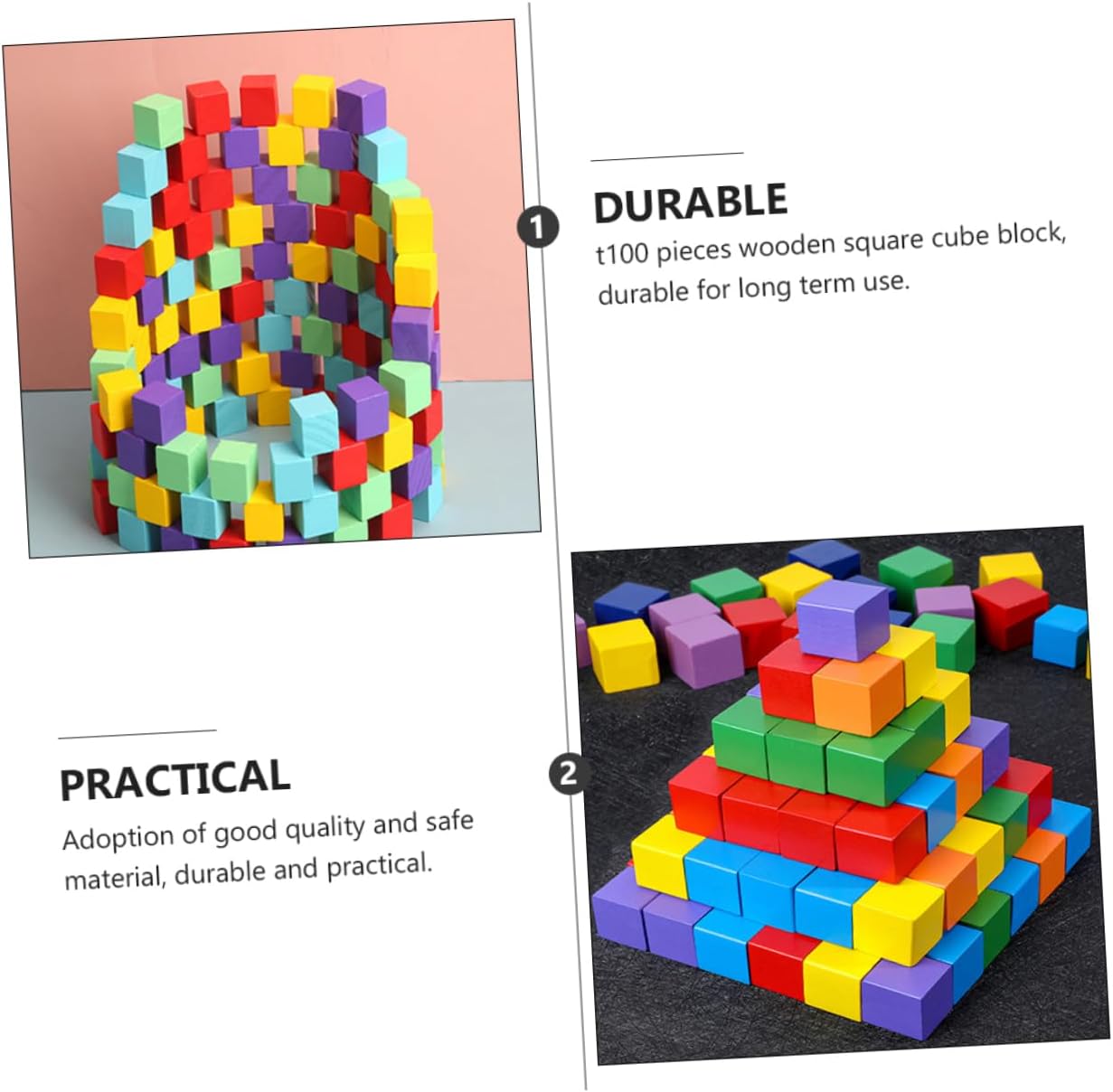 YARNOW 100PCS Colorful Cube Blocks Early Education Building for Safe Concept Learning Creative Play and DIY Activities