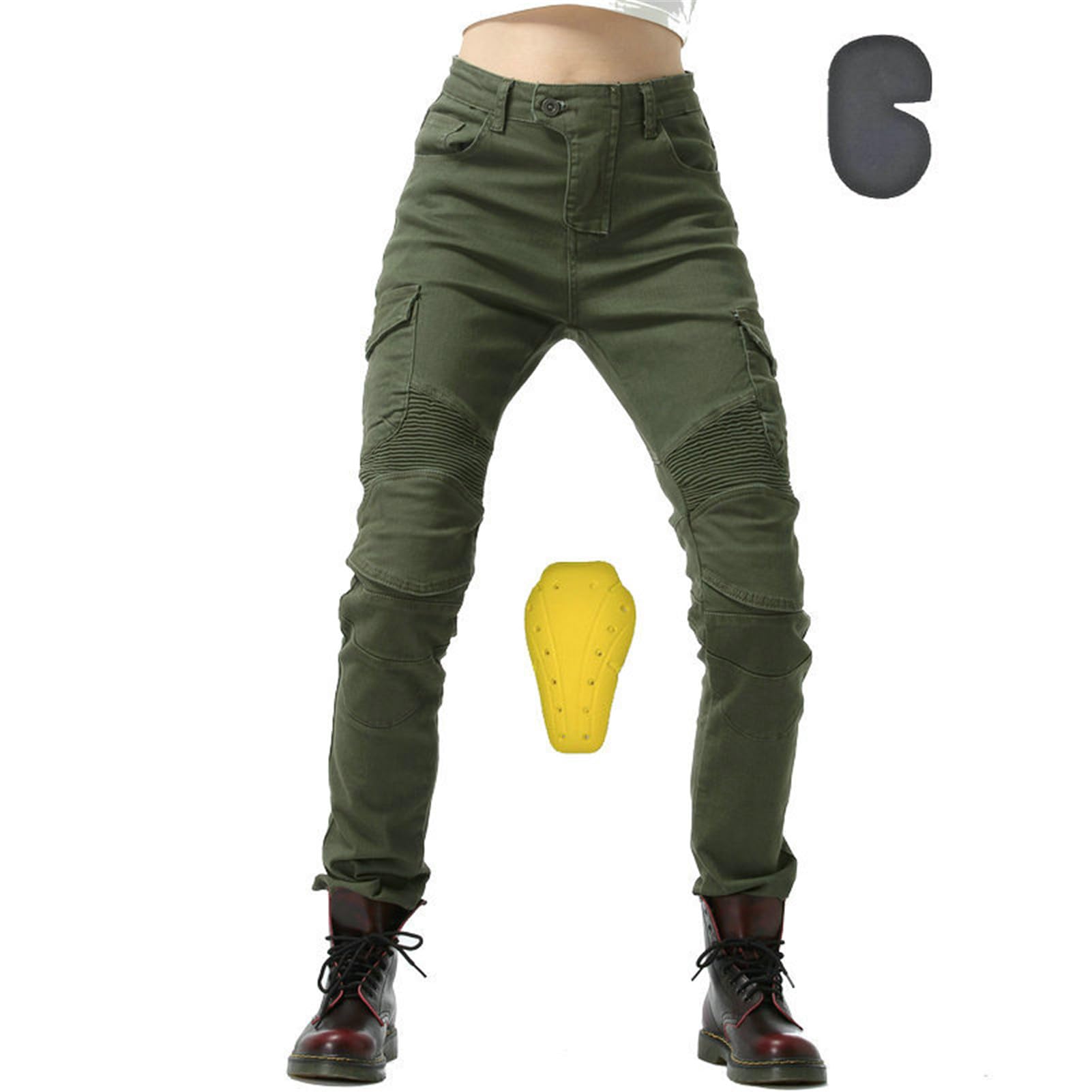 Jeans da Moto da Donna Pantaloni da Motociclista in Denim Impermeabili Protezione Impermeabile Pantaloni da Moto da Ciclismo Jeans da Motociclista Elasticizzati con 4 Protezioni