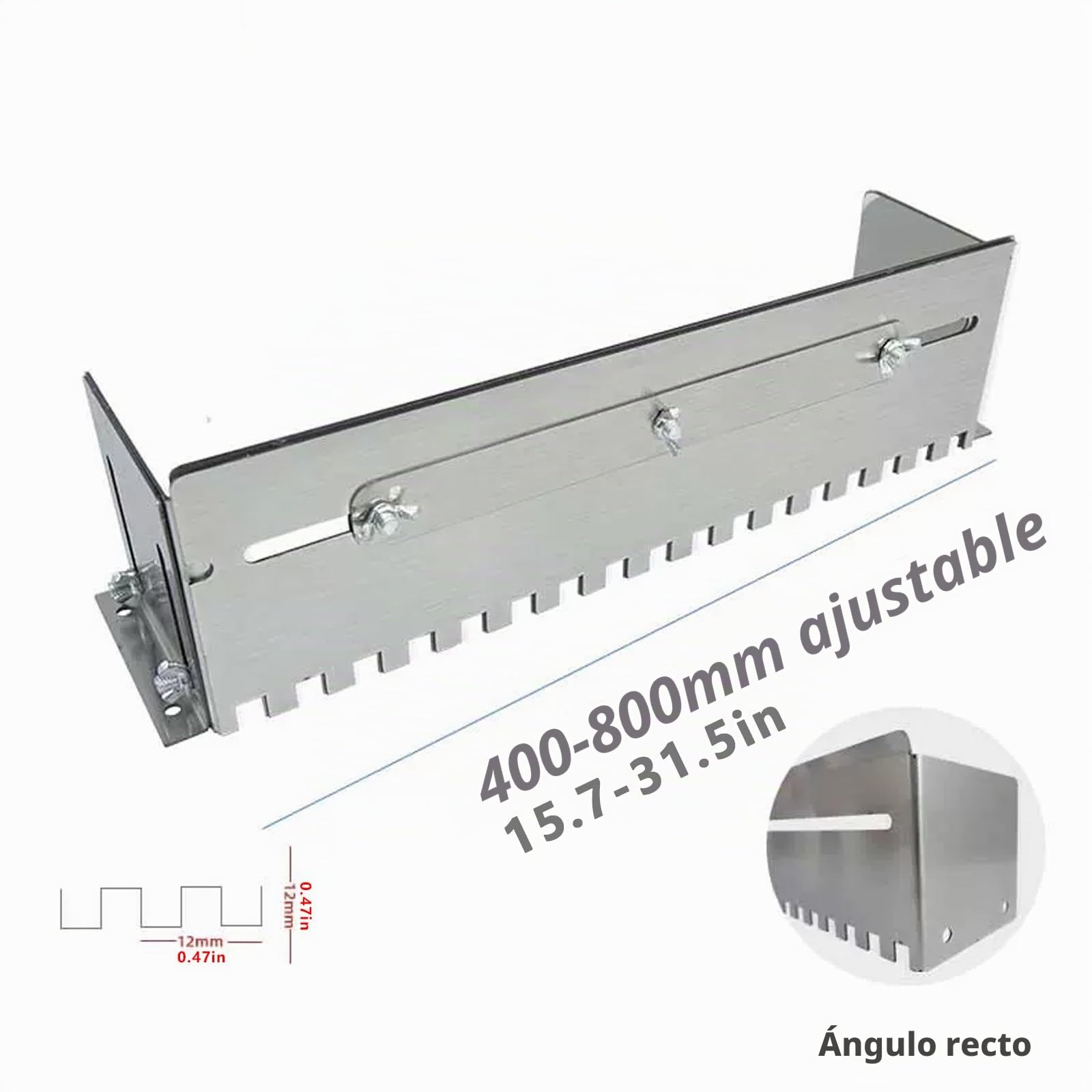 Peine para Mortero con Llana Dentada Ajustable 300-800mm Azulejo Ceniza Plana Dispositivo Arena Plana Nivelador De Baldosas Herramienta para Baldosas(Color:800mm(Right Angle))