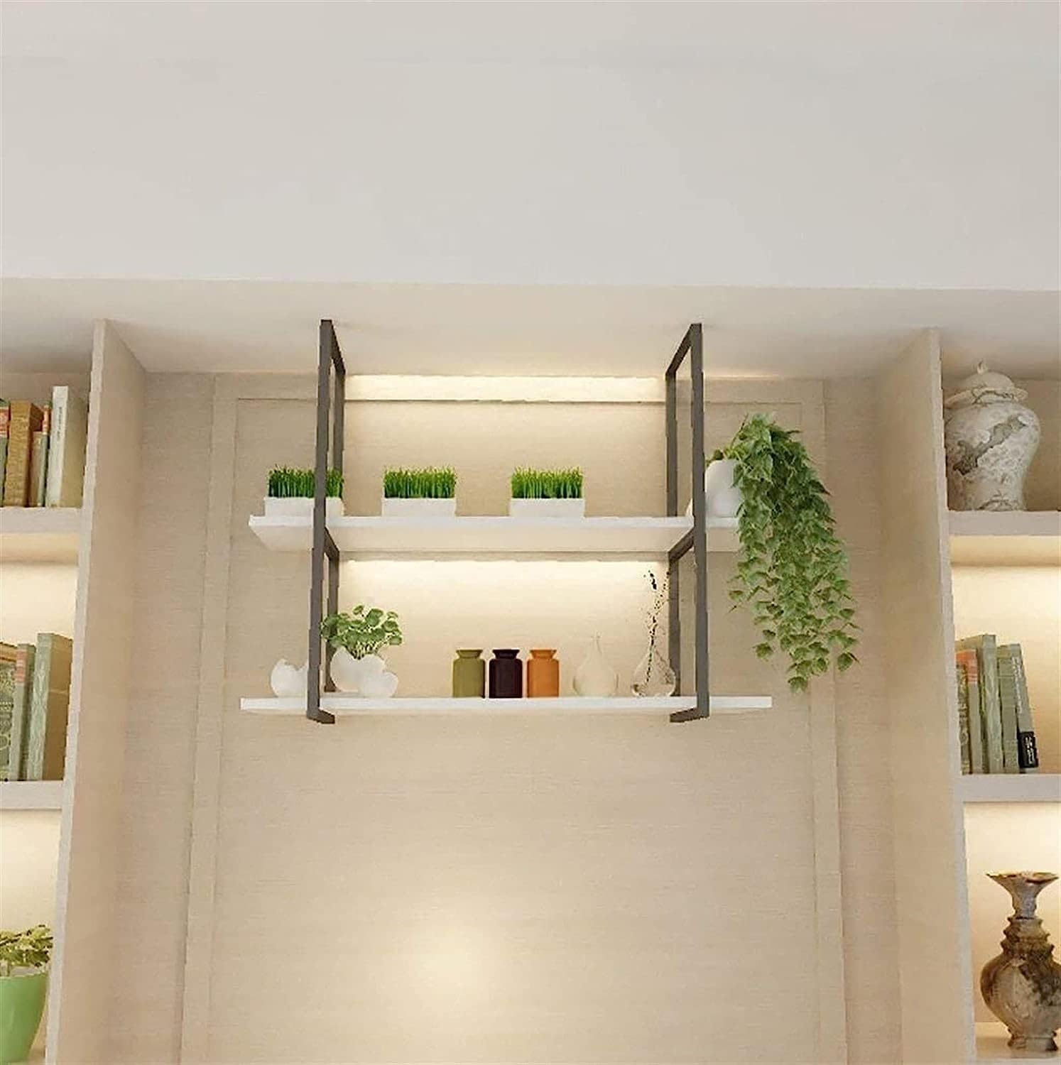 Wine Rack Wine Shelf Ceiling Shelf Retro Solid Wood Wrought Iron Restaurant Front Shelf Rack Shelf Storage Rack Hanger for Storage Wine Glass Bottle (Size : 60 * 30 * 80cm)