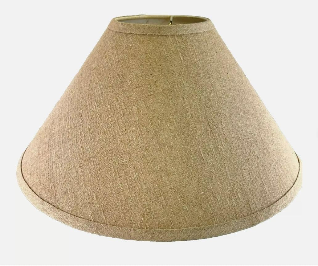 20.5 x 10 inch Burlap Fabric Minimalist Boho Lamp Shade Tapered Drum in Cream