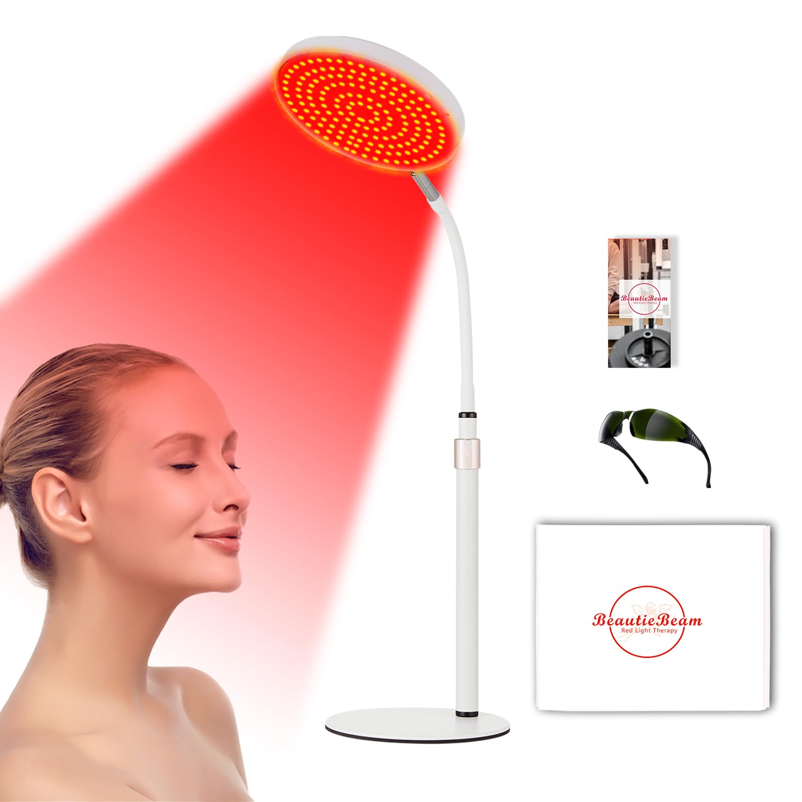 Red Light Therapy Lamp for Face- Facial and Body Treatment with Adjustable Height Stand, 120 LEDs, 590nm, 660nm, 660nm+940nm - Alleviate Muscle Soreness, Skin Vitality