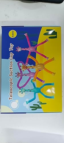 Miniatura 10 de Juguete robot telescópico con ventosa, 4 piezas novedosos juguetes de ventosa para niños, juguetes divertidos para ansiedad, tubos de estallido,