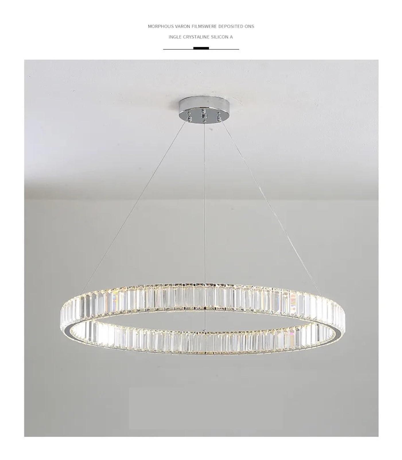 Generico Lampade a sospensione, Lampadario di cristallo for soggiorno postmoderno, luci a sospensione dimmerabili telecomandate, lampada a regolabile in acciaio dorato lusso(A D100cm,3COLOR_CHROME)