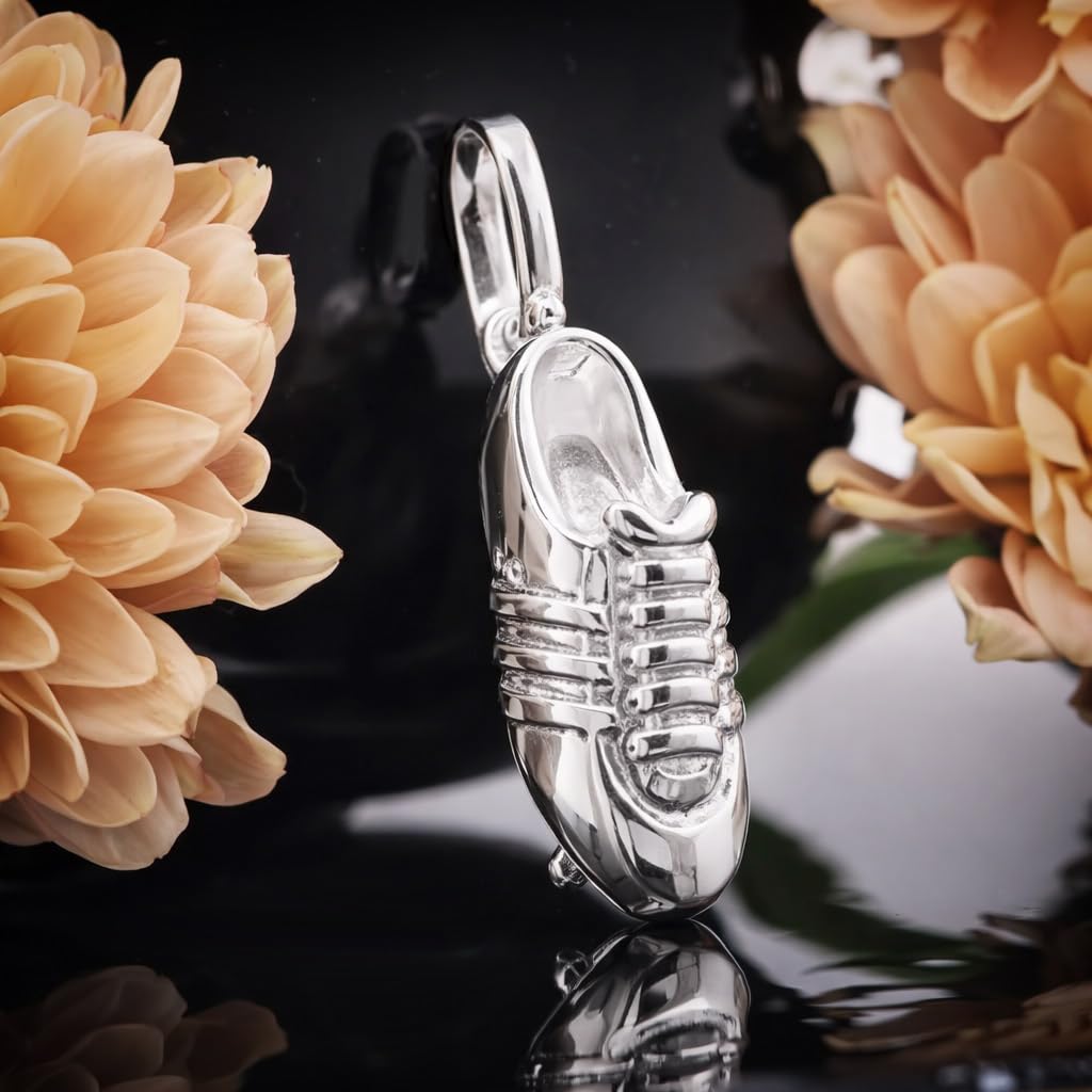 CLEVER SCHMUCK Collier de football avec pointes et chaîne gourmette de 15 mm en argent sterling 925 de 45 cm dans un emballage à bijoux