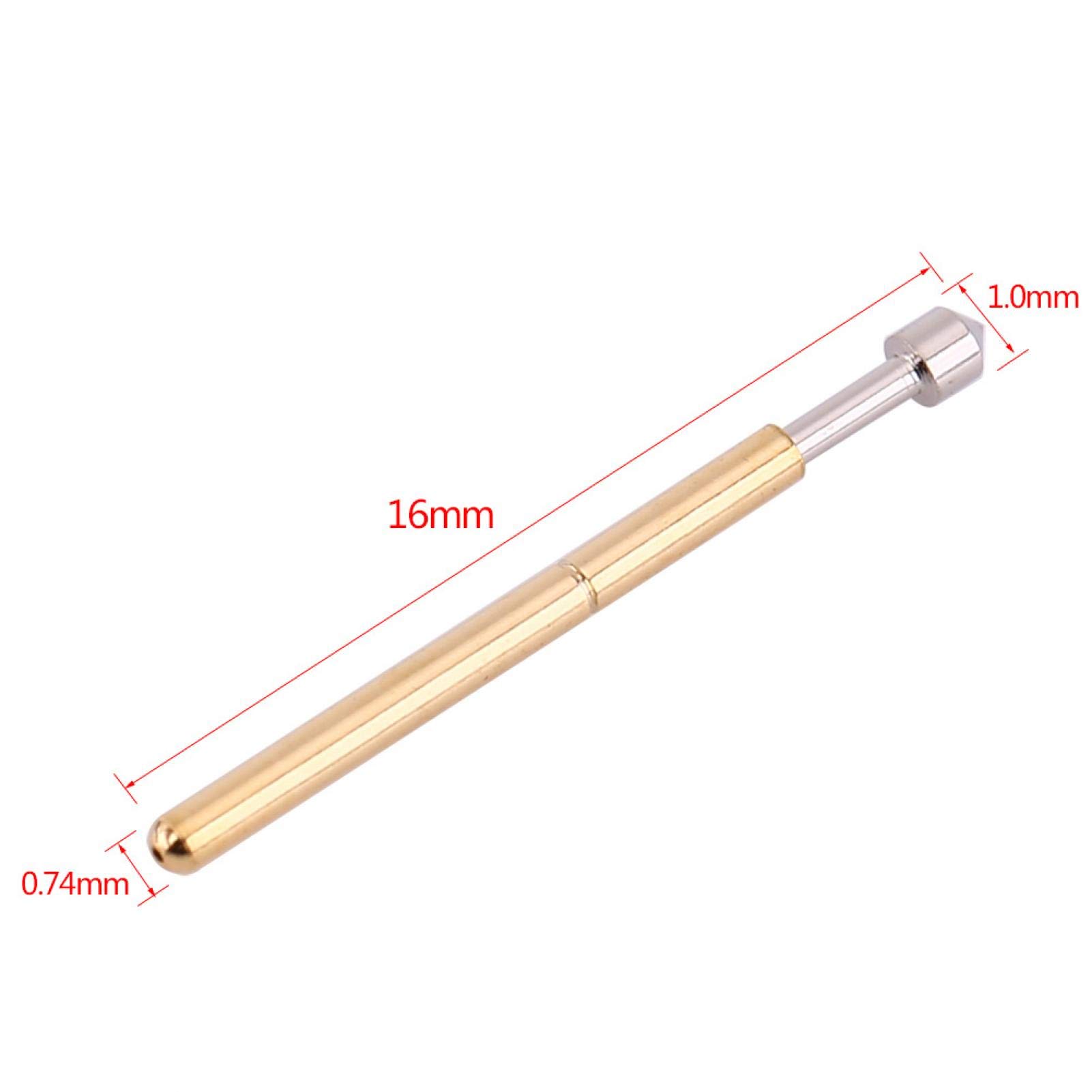 Sondy, 100 szt. P75-E2 stożkowa średnica głowicy 1,02 mm 2,5 mm sonda testowa sprężyny skokowej, wtyk testowy PCB