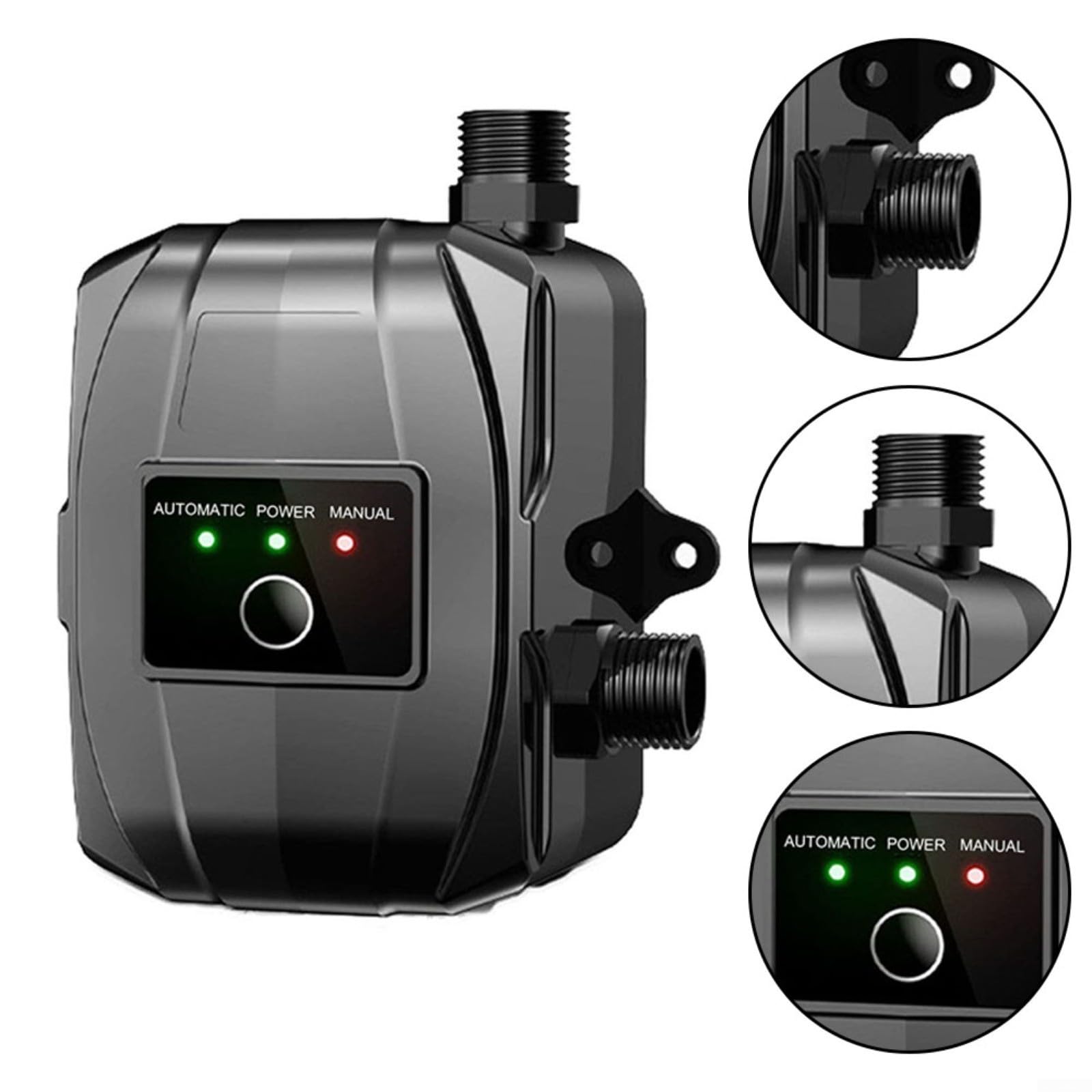Pompa Booster per Pressione Acqua Completamente Automatica Design Compatto Funzionamento Silenzioso Pressione Acqua Regolabile per Uso Domestico e Giardino 12,5x9x12 CM (US)
