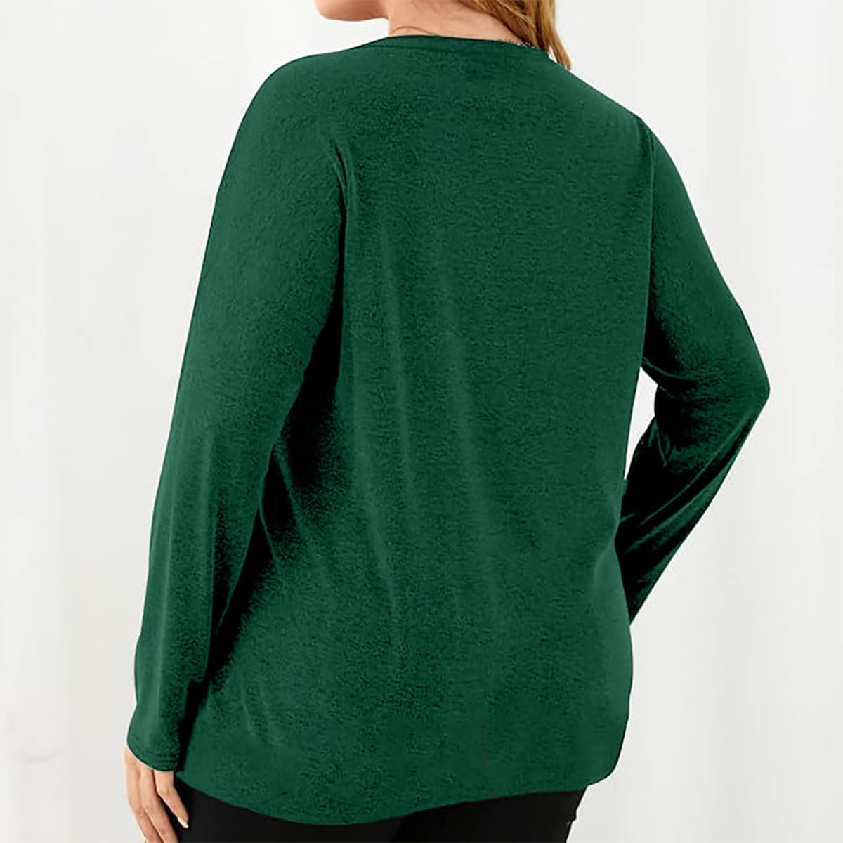 Plus Size Christmas Shirt Women Merry and Bright Christmas T Shirt Xmas Holiday Long Sleeve Fall Tops 2X-5X - Image 6