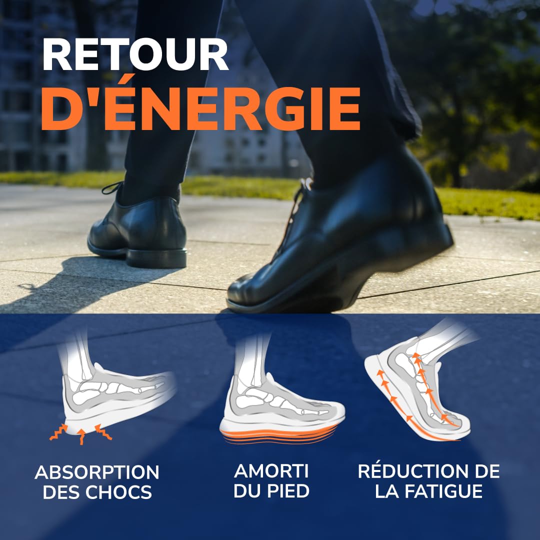 Dr. Scholl’s Semelles Orthopédiques Advanced Hommes/Femmes, Pour Chaussures de Travail et Bottes, Soulagent la Fasciite Plantaire, Soutiennent voûte et pieds plats, Absorbent les chocs, jusqu’à 150kg