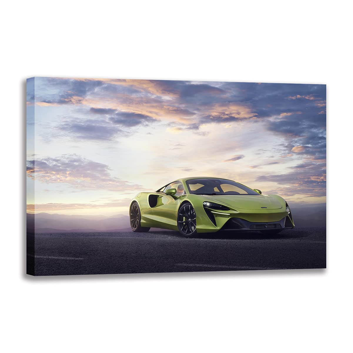 Peinture McLaren Artura poster auto sur toile 50x70 cm encadré