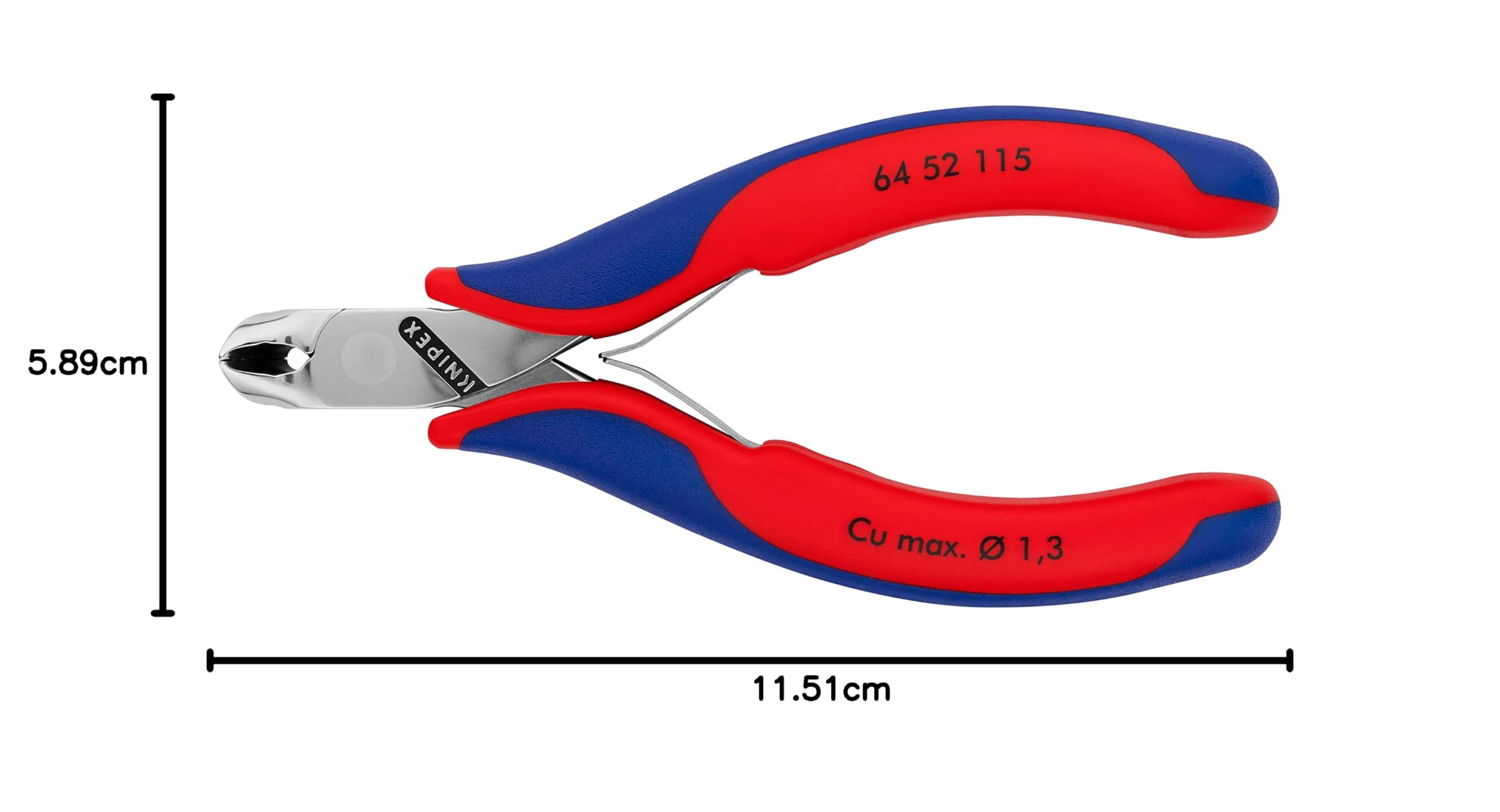 KNIPEX Elektronik-Vornschneider mit Mehrkomponenten-Hüllen 115 mm, 64 52 115