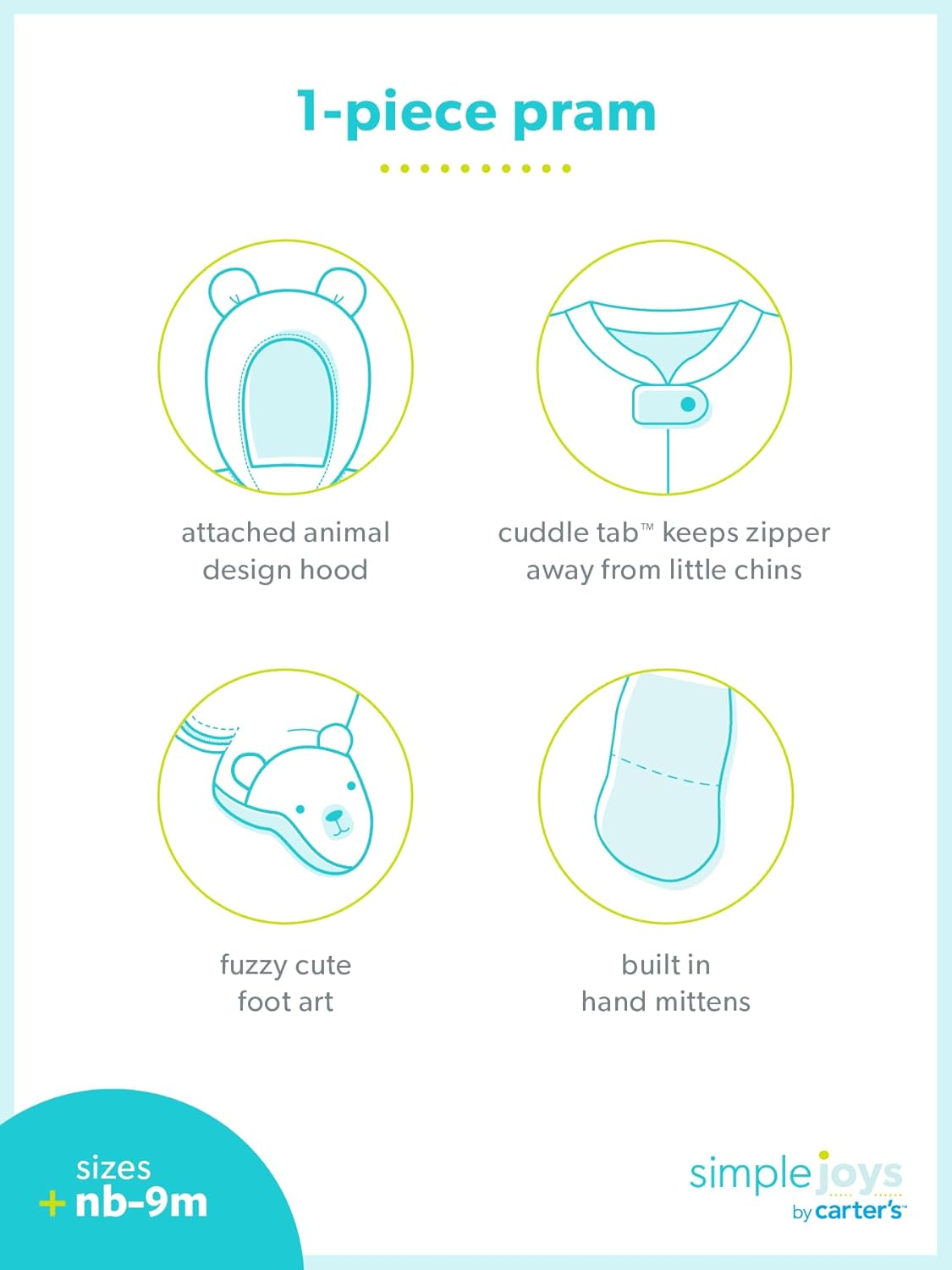 Simple Joys Kid's Pram Ivory Bear Outerwear - Image 5