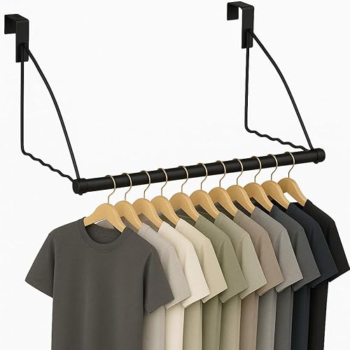 HOLDN' STORAGE Percha para colgar sobre la puerta, colgador de puerta para ropa, colgador de baño para colgar ropa y toallas, estante de secado