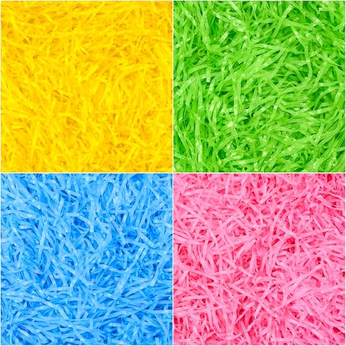 JOYIN 32 Oz Multicolor Easter Grass, Recyclable Grass Shred Pastel 4 Colors for Easter Egg Hunt,DIY Gift Wrapping, Stuffer Party Supplies(Pink, Yellow, Sky Blue, Green) by JOYIN - Image 9