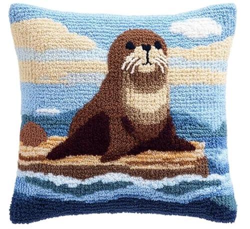 Taxpy Latch Hook Kits for Adults Sea Lion 17X17In
