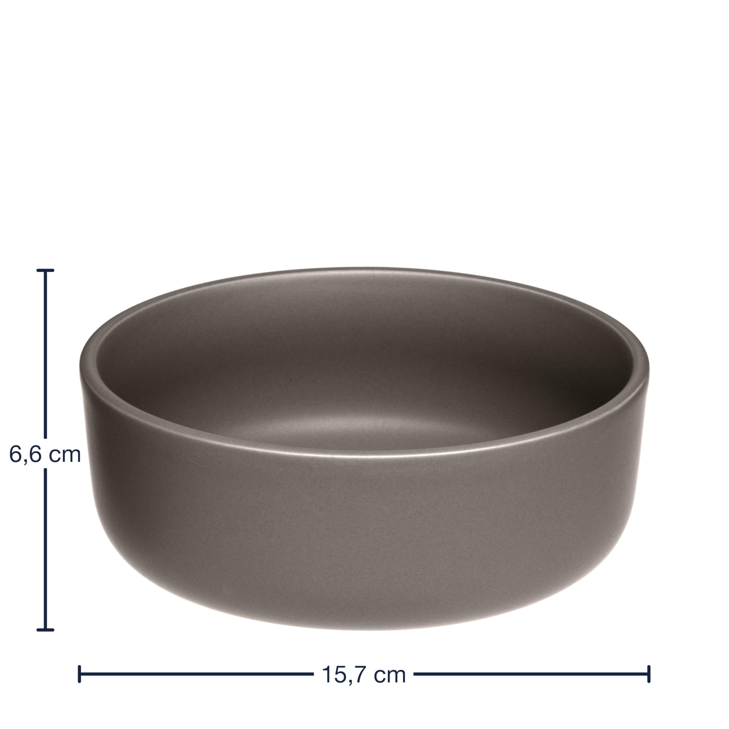 LEONARDO HOME Juego de vajilla ROMA de 6 piezas • Servicio de desayuno para 2 personas • Juego de 2 vasos, cuencos y platos • Apto para microondas y lavavajillas • Apilable • Cerámica • Pardo • 026373