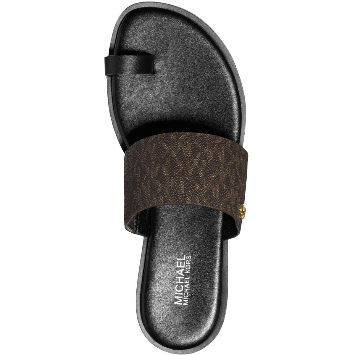 Michael Michael Kors Women's August Flat Sandals Brown/Black