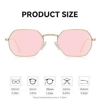 Amazon.com: Fozono Small Octagonal Polarized Sunglasses for