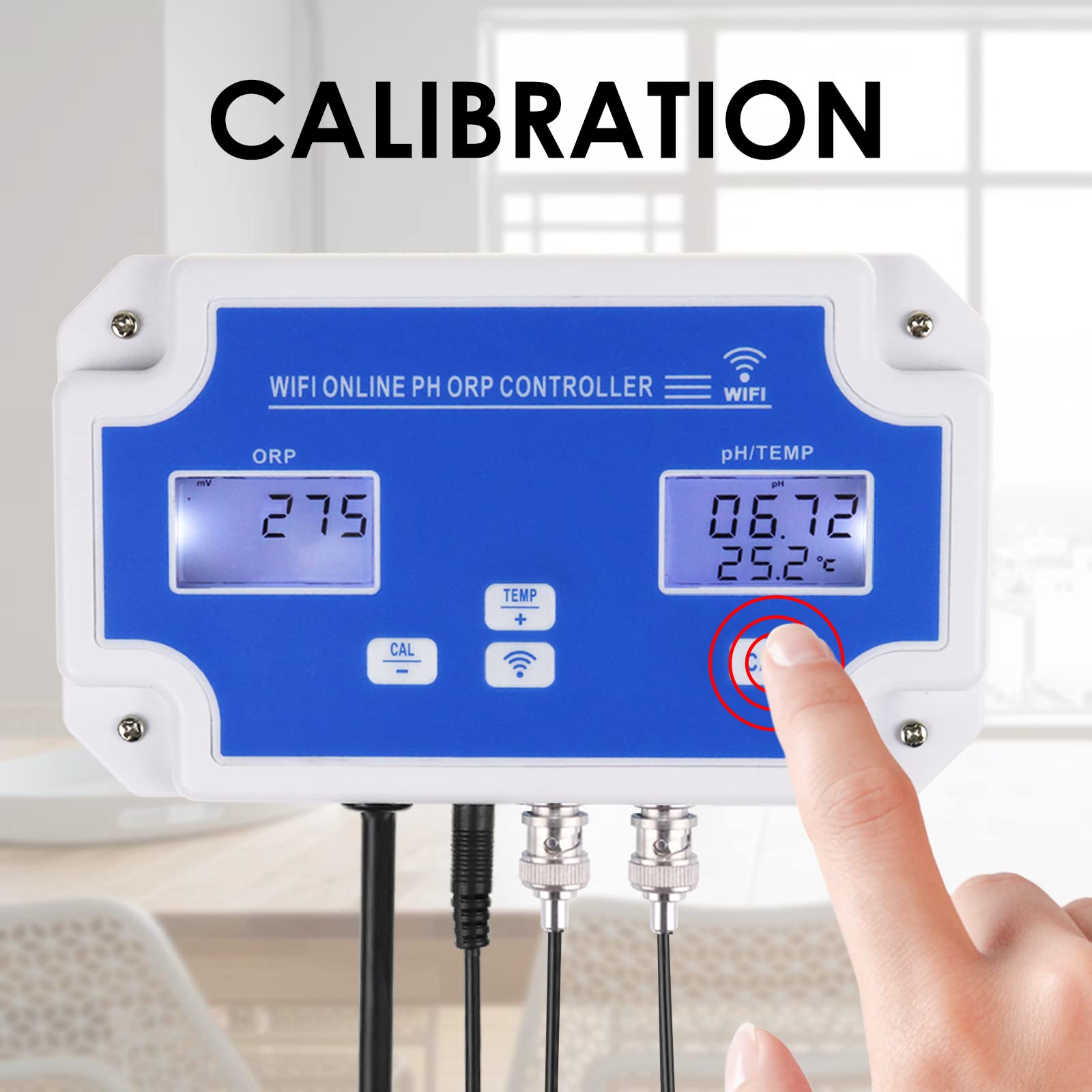 Smart pH ORP-Controller mit Fernüberwachung und Dosierung per App im Wasser, 3-in-1-pH-/ORP-/Temperaturmessgerät mit austauschbaren Sonden für Hydrokulturen, Aquarien und Pools