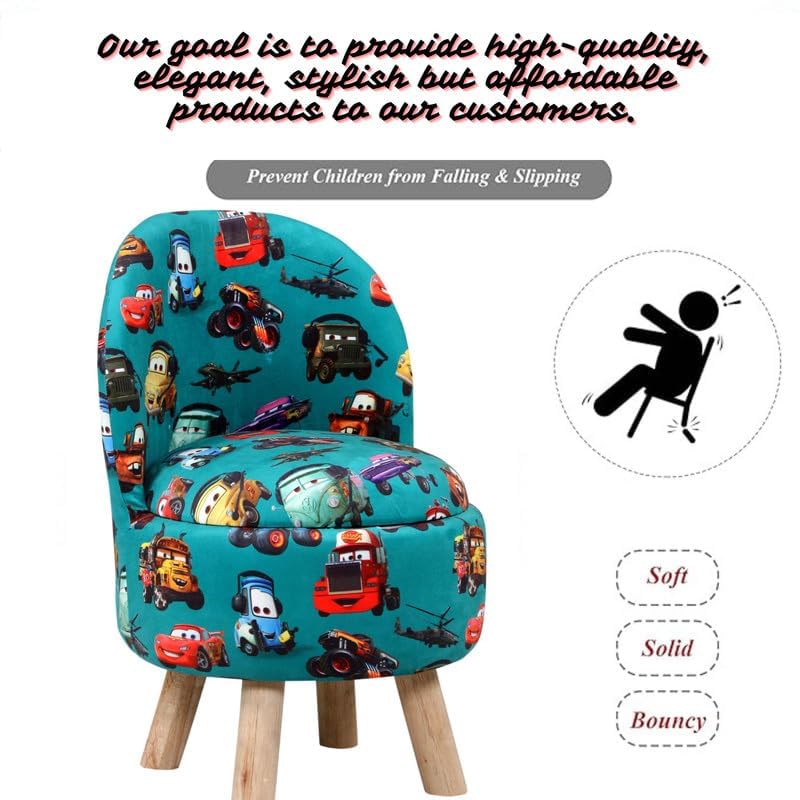 Image of Ottoman Kids pouffe Stool for Small Baby Chair Study Stool for Kids Playing Products Little Baby Dining Chair for Feeding Kids Cartoon Bedroom Chair,14x14x26 Inch, Single Chair