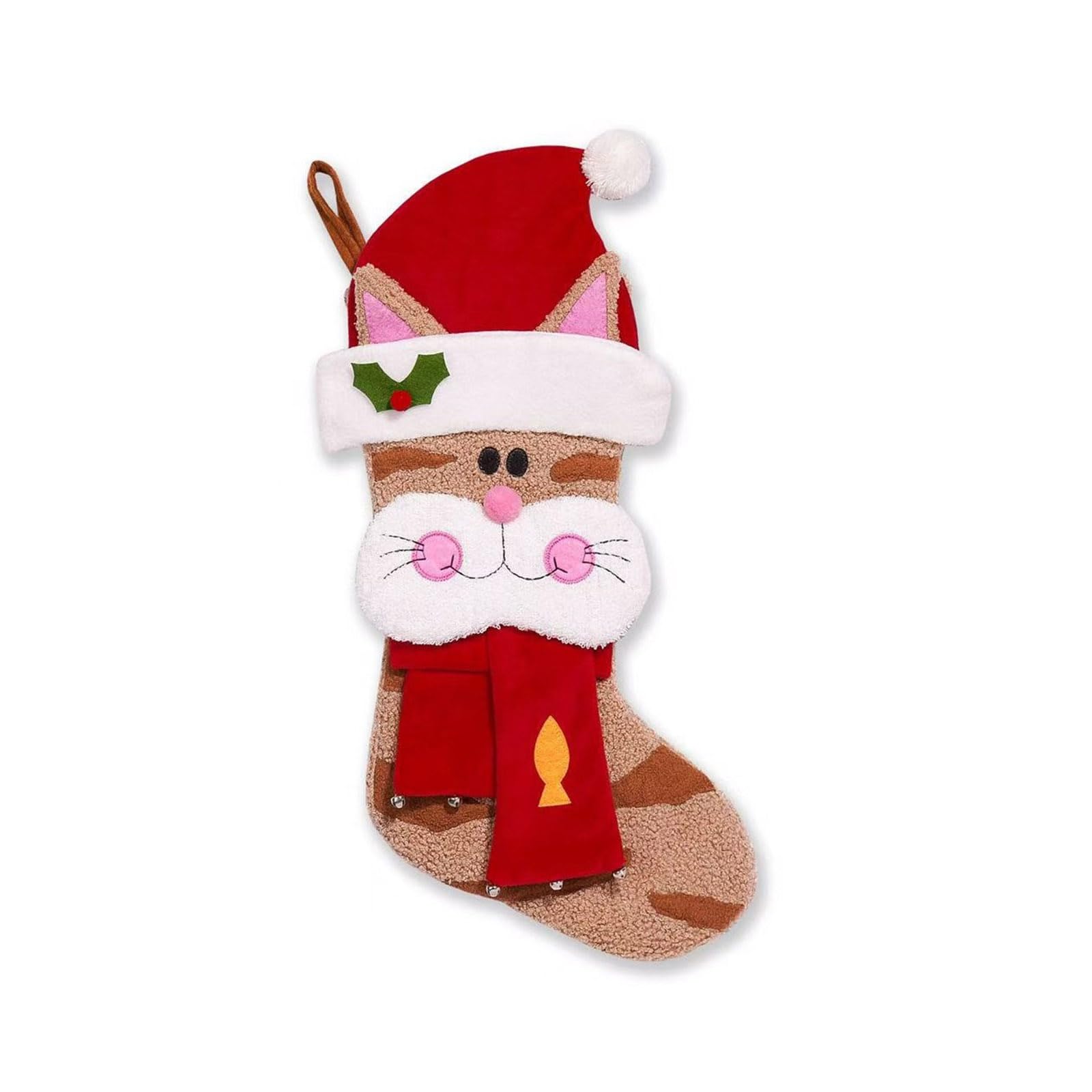 Tsophreniq Multicolor Sturdy Plush Christmas Stockings For Family Party Decorations Fireplaces Gifts Bags Stocking Ornaments Festive Home Decor