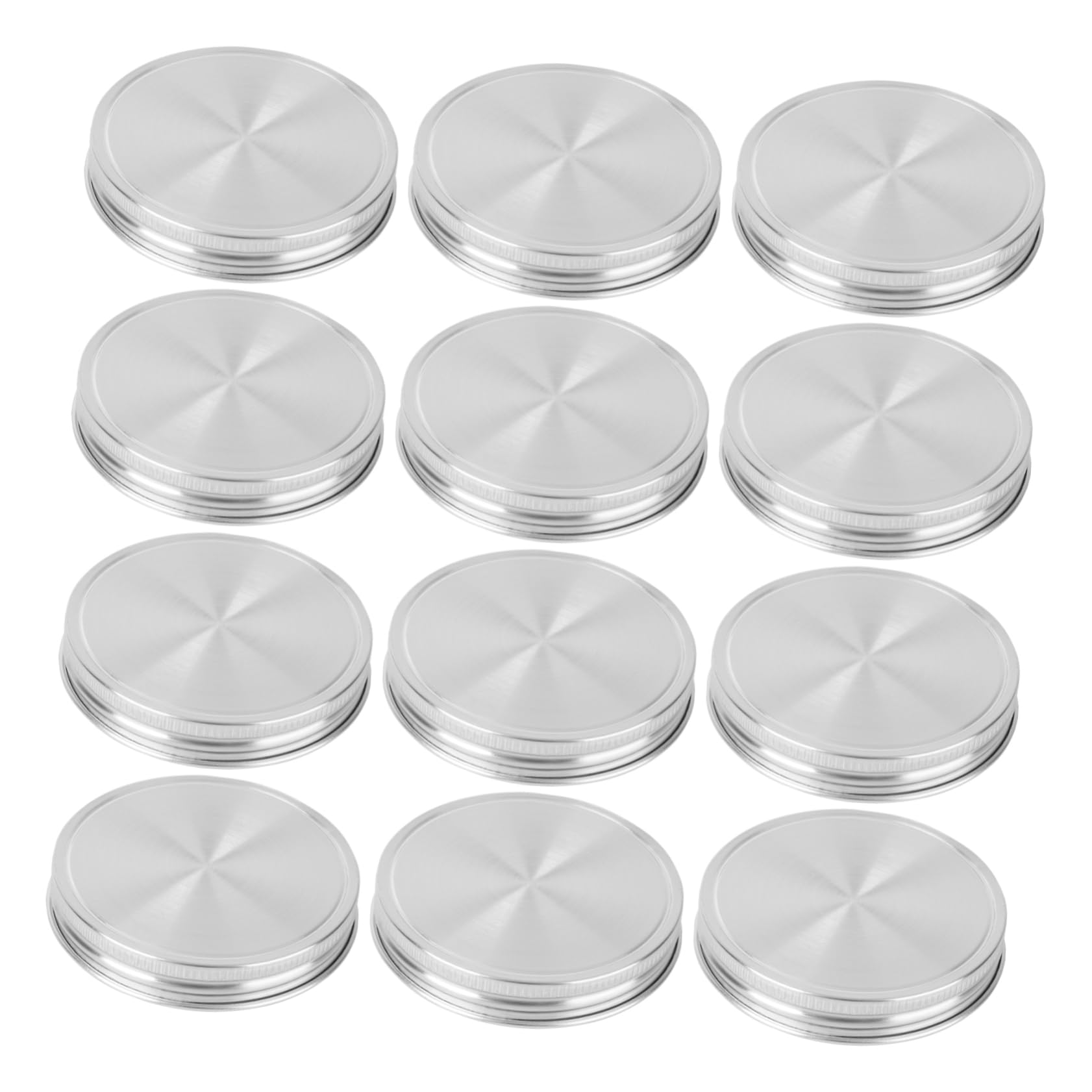 Ciieeo 12pezzi Coperchi Per Barattoli Acciaio Inossidabile Con Guarnizione Silicone Per Conservazione Sicura Alimenti Casa Compatibili Con Barattoli Bocca Larga