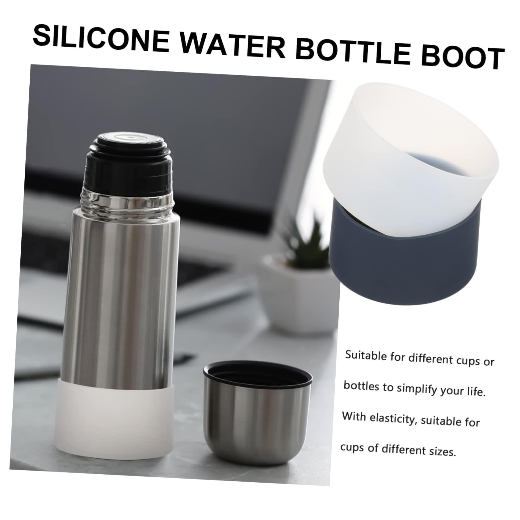 Sosoport 12piezas Botines De Antideslizantes para Botellas De Agua y Tazas De Protección De para De Inoxidable y Fáciles De Instalar y Transparente