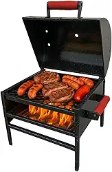 Churrasqueira Carvão Bafinho Bafo Portátil Grelha Inox 304 Preto Pintadinho