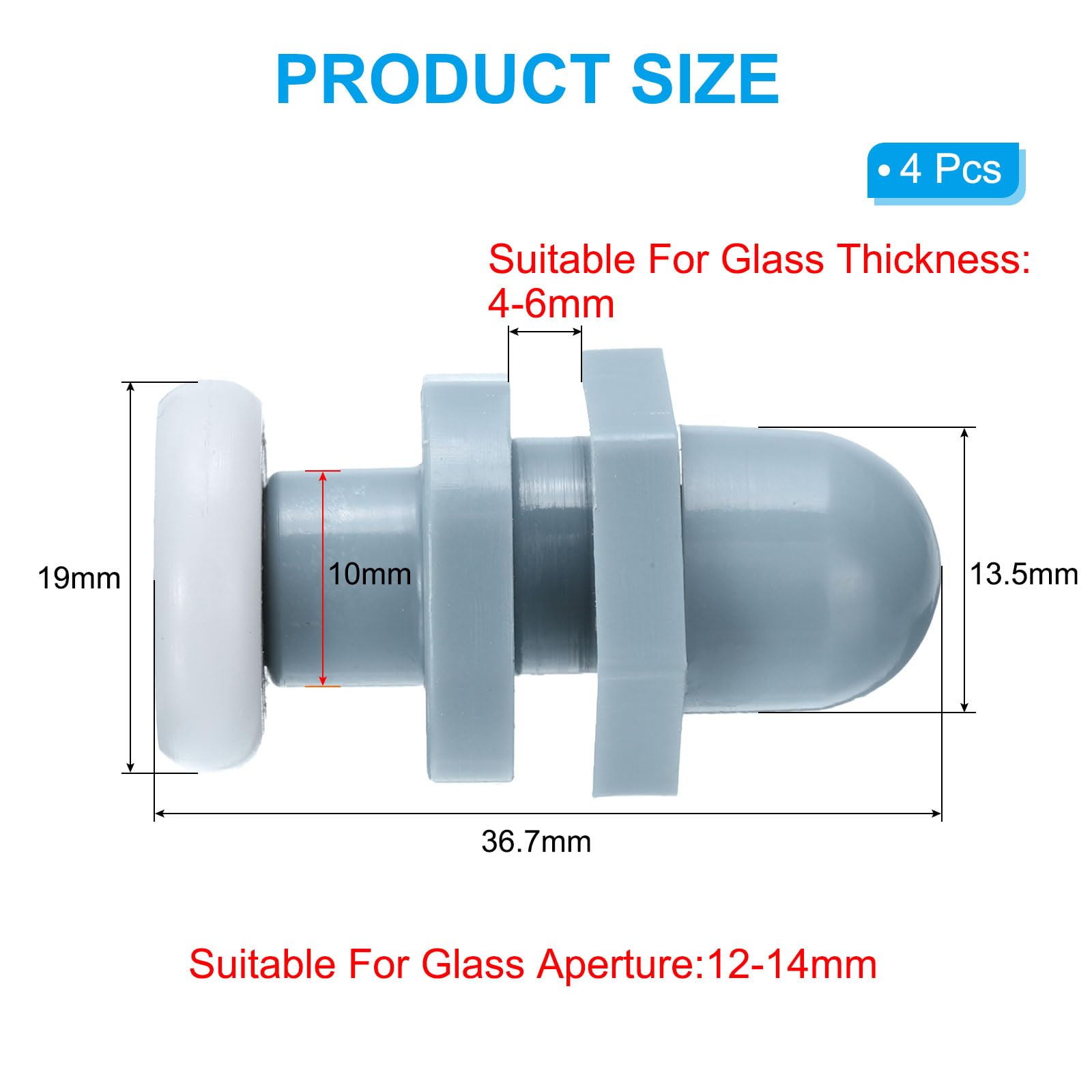 PATIKIL Shower Door Rollers 19mm/0.7" - Image 2