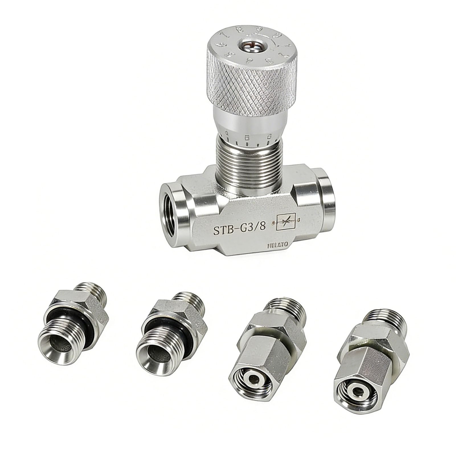 3/8-Zoll-Hydraulik-Durchflussregelventil für Minibagger der STB-Serie (0,8–2 Tonnen), Bidirektionales Hydraulik-Durchflussregelventil mit M14-Anschluss Zur Zylinderdrehzahlregelung