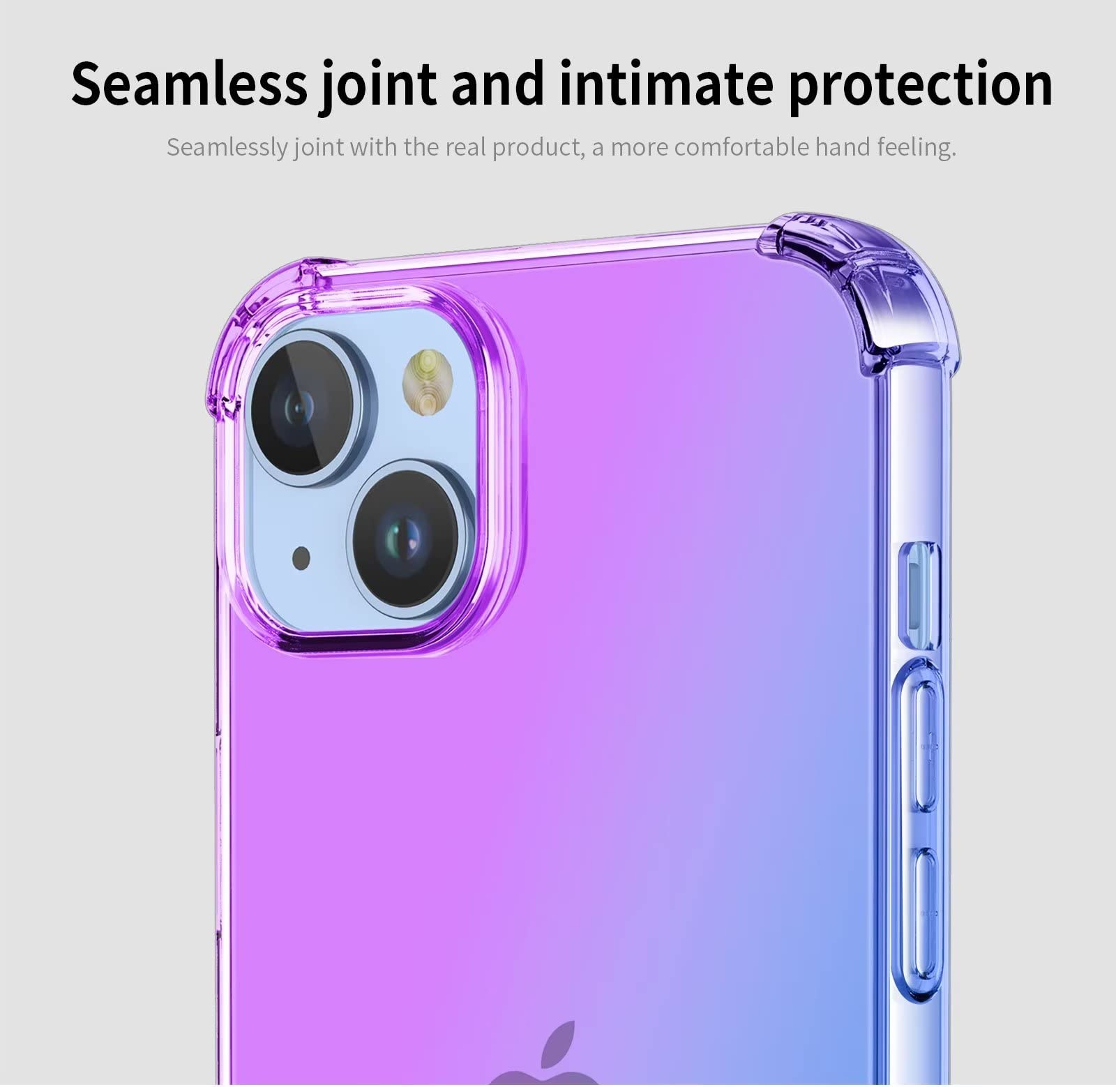 WILLIS Custodia per iPhone 14 Pro, Cover Protettiva in Silicone TPU Colore Sfumato Trasparente, Custodia per Telefono Antiurto e Antigraffio