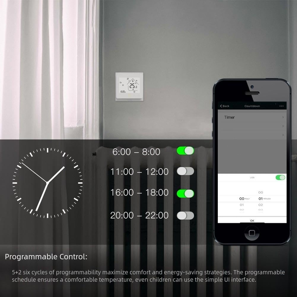 Smart WiFi Thermostat 86mm Fußbodenheizung für tuya App Smart(electricity)