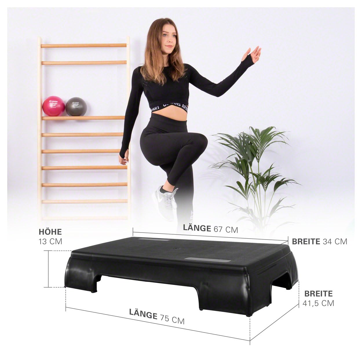 Stepp Brett Stepper Aerobic Studio Fitness Step Board Einteilig