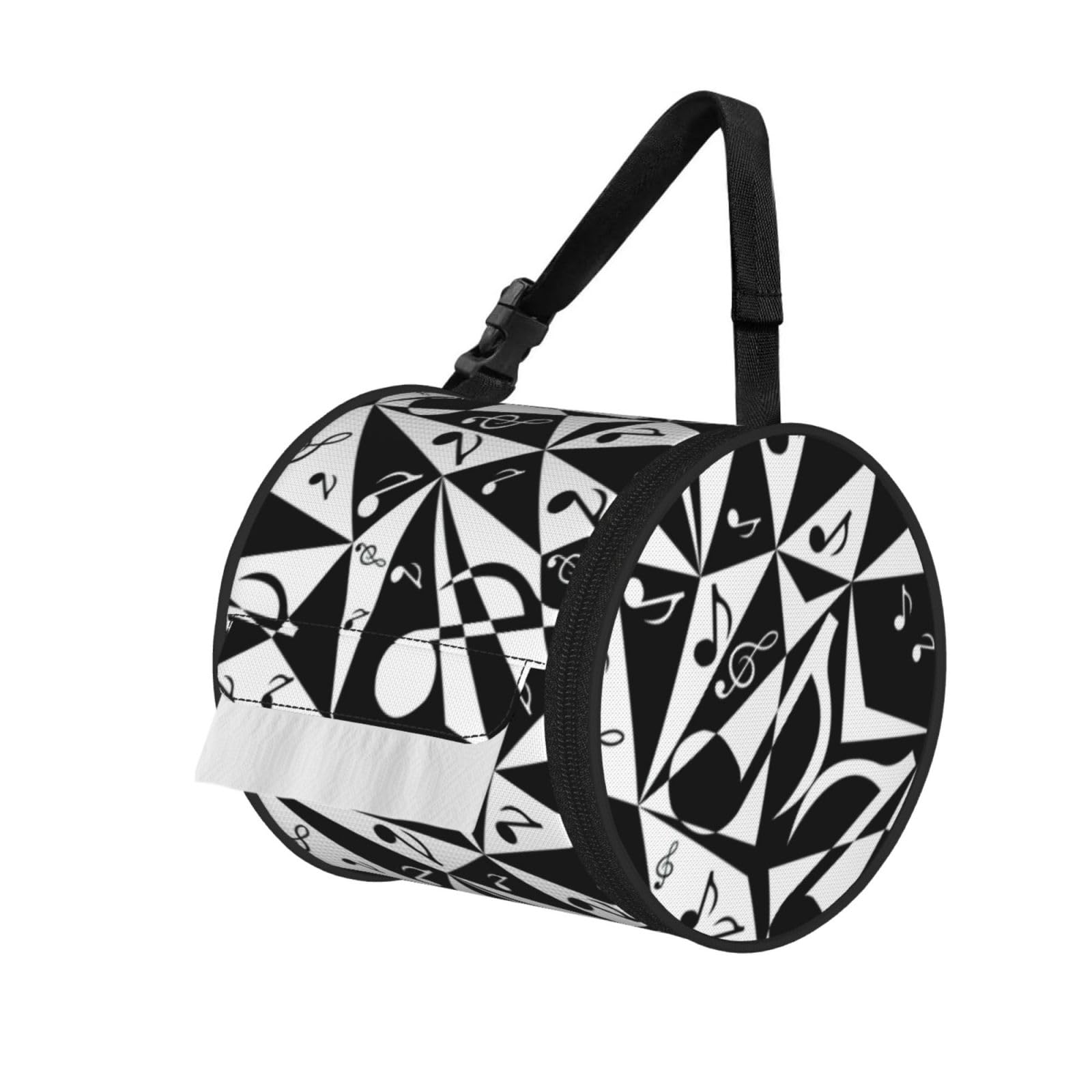 Stylish Musical Note Pattern Print Fashion Tissues Organizer Box, Hanging Tissue Holder For Purse Coins For Car Office Daily Outing