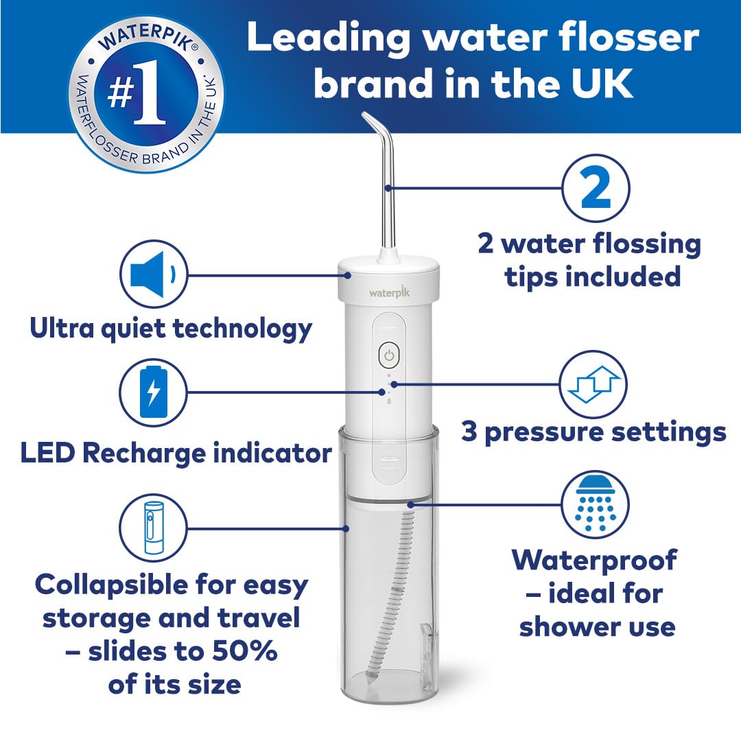 Waterpik Cordless Slide Water Flosser, Electric Dental Flosser, Rechargeable Dental Plaque Removal Tool, Clean Between Teeth - Image 2