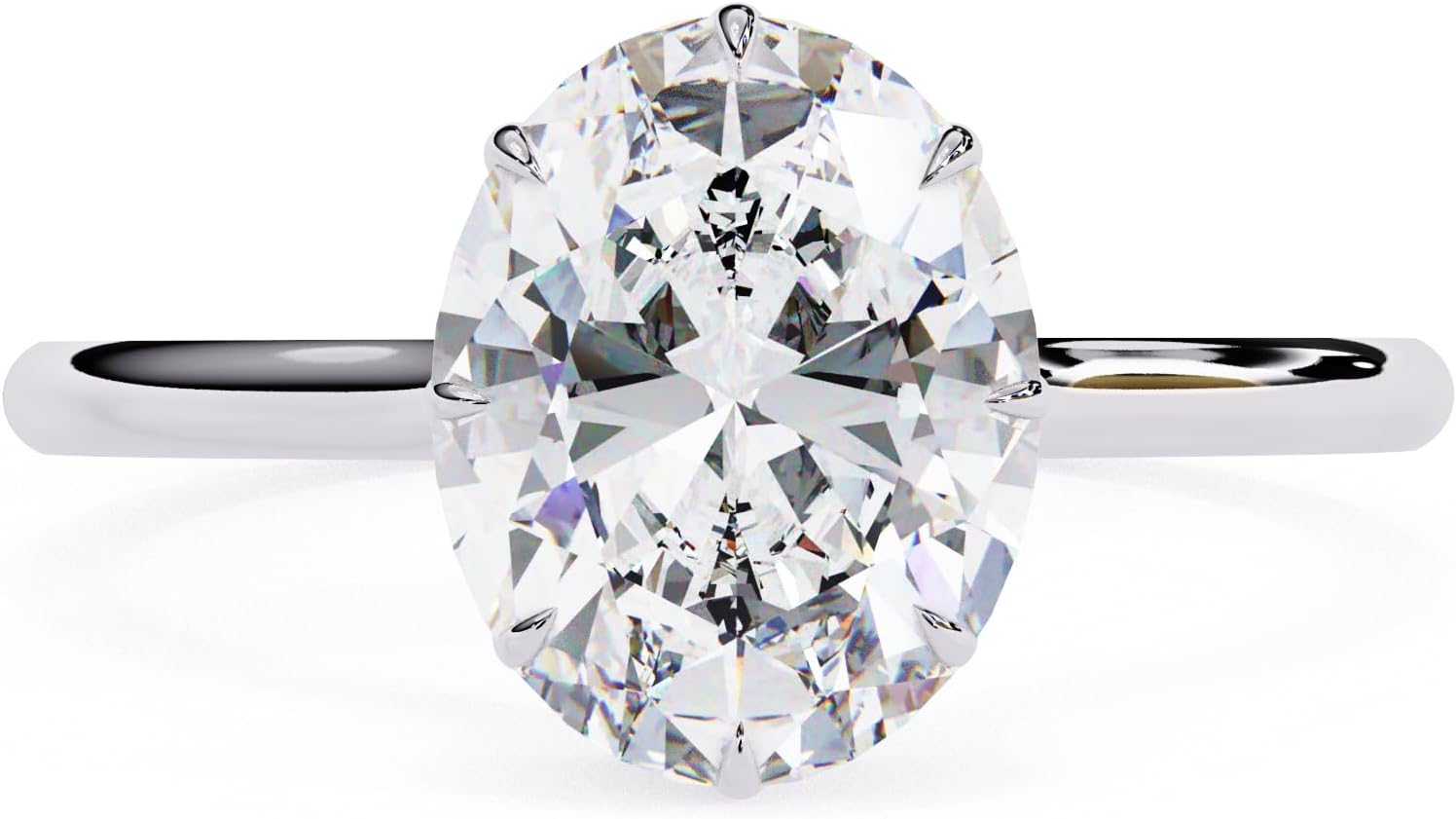 IGI Certified Oval Diamond Solitaire with Hidden Halo Engagement Ring 10K, 14K & 18K White, Yellow & Rose Gold, 2 to 10-Carat TW, E-F Color, VVS-VS Clarity (Ring Size-4.5 to 10.5)